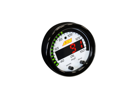 AEM X-Series Temperature 100-300F Gauge Kit (ONLY Black Bezel and Water Temp. Faceplate) - 30-0302