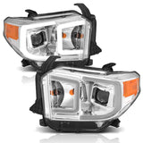 ANZO 14-17 Toyota Tundra Plank Style Projector Headlights Chrome w/ Amber - 111415