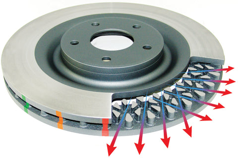 DBA 2008+ Mitsubishi EVO 10 T3 5000 Series Drilled and Slotted Front Replacement Rotor w/NAS Nuts KP - 52224.1XS