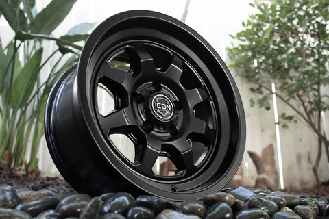 ICON Nuevo 17 X 8.5 5 X 5.5 0mm Offset 4.75in BS Satin Black - 8117858647SB