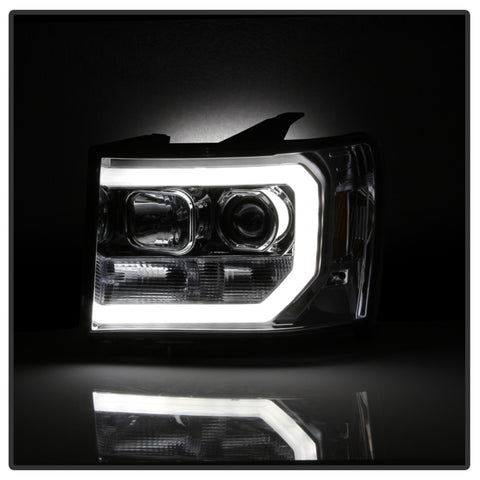 Spyder GMC Sierra 1500/2500/3500 07-13 V2 Projector Headlights - Chrome PRO-YD-GS07V2-LBDRL-C - 5083647