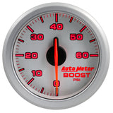 Autometer Airdrive 2-1/6in Boost Gauge 0-60 PSI - Silver - 9160-UL