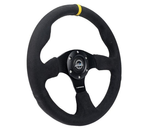 NRG Reinforced Steering Wheel (320mm) Alcantara Steering Wheel w/ Black Stitching - RST-012SA