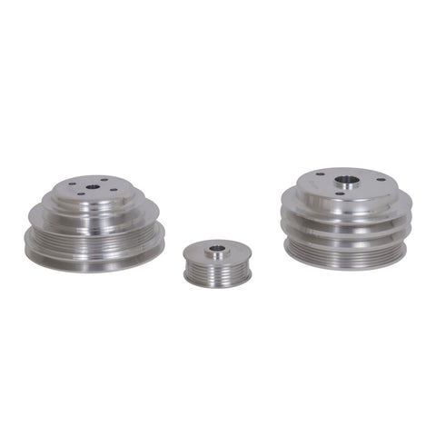 BBK 85-97 GM Truck 305 350 Underdrive Pulley Kit - Lightweight CNC Billet Aluminum (3pc) - 1598