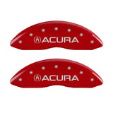 MGP 4 Caliper Covers Engraved Front & Rear Acura Red Finish Silver Char 2017 Acura RDX - 39022SACURD