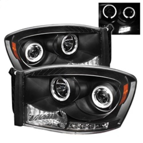 Spyder Dodge Ram 1500 06-08/Ram 2500 06-09 Projector Headlights LED Halo LED Blk PRO-YD-DR06-HL-BK - 5010001