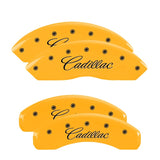 MGP 4 Caliper Covers Engraved F & R Cursive/Cadillac Yellow Finish Black Char 2007 Cadillac DTS - 35005SCADYL