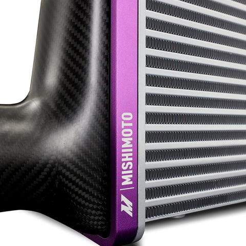 Mishimoto Universal Carbon Fiber Intercooler - Gloss Tanks - 450mm Gold Core - S-Flow - GR V-Band - MMINT-UCF-G4G-S-GR