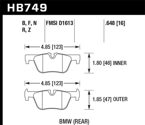 Hawk DTC-80 13-16 BMW 328i Rear Brake Pads - HB749Q.648