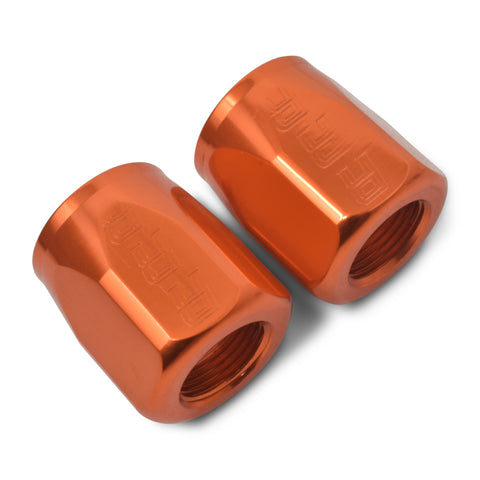 Russell Performance 2-Piece -6 AN Anodized Full Flow Swivel Hose End Sockets (Qty 2) - Orange - 615524