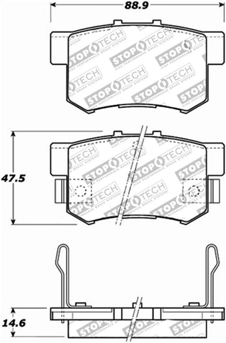 StopTech Performance 00-09 Honda S2000 / 92-07 Accord / 04-10 Acura TSX / 02-06 RSX Rear Brake Pads - 309.05370