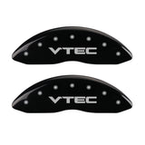 MGP 4 Caliper Covers Engraved Front & Rear Vtech Black finish silver ch - 39007SVTCBK