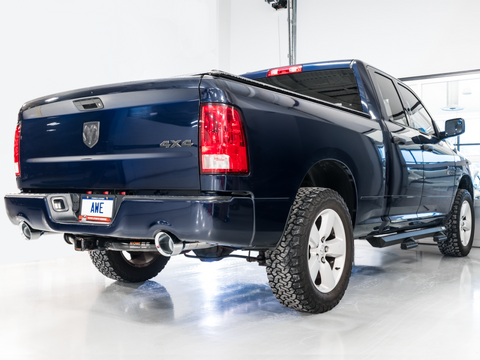 AWE Tuning 09-18 RAM 1500 5.7L (w/Cutouts) 0FG Dual Rear Exit Cat-Back Exhaust - Chrome Silver Tips - 3015-32002