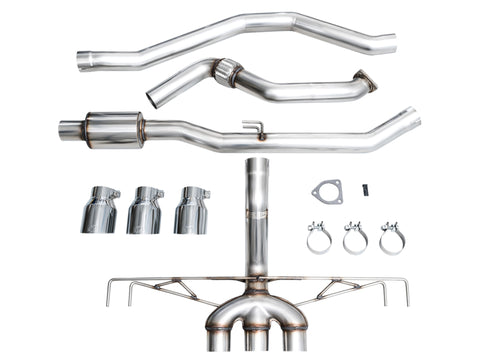 AWE Tuning 2023 Honda Civic Type R FL5 Track Edition Exhaust w/ Triple Chrome Silver Tips - 3020-52287