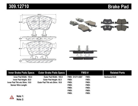 StopTech Performance Brake Pads - 309.12710