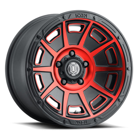 ICON Victory 17x8.5 6x120 0mm Offset 4.75in BS Satin Black w/Red Tint Wheel - 3017859447SBRT