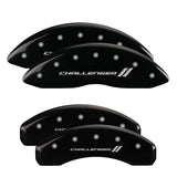 MGP 4 Caliper Covers Engraved Front & Rear With stripes/Challenger Black finish silver ch - 12088SCL1BK