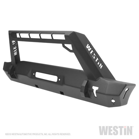 Westin 18-19 Jeep Wrangler JL Stubby Front Bumper - Textured Black - 59-80085