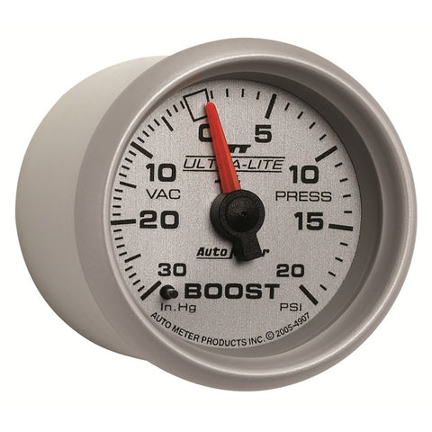 Autometer Ultra-Lite II 52mm 30 in Hg/20 psi Mechanical Boost/Vacuum Gauge - 4907