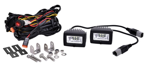 KC HiLiTES C-Series C2 LED 2in. Backup Area Flood Light 20w (Pair Pack System) - Black - 519