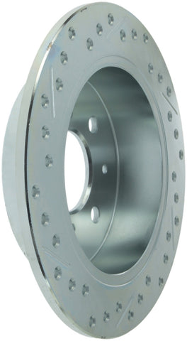 StopTech Select Sport 92-00 Honda Civic Drilled/Slotted Vented 1-Piece Rear Driver Side Brake Rotor - 227.40017L