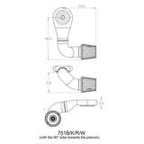 Spectre Plenum Kit (Low) w/Passenger Side 45/90 Degree Tube - 751