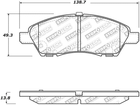 StopTech Street Select Brake Pads w/Hardware - Front - 305.15920