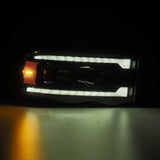 AlphaRex 02-05 Dodge Ram 1500 PRO-Series Projector Headlights Plank Style Alpha Black w/Seq Signal - 880572