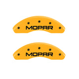 MGP 4 Caliper Covers Engraved Front & Rear MOPAR Yellow finish black ch - 42013SMOPYL