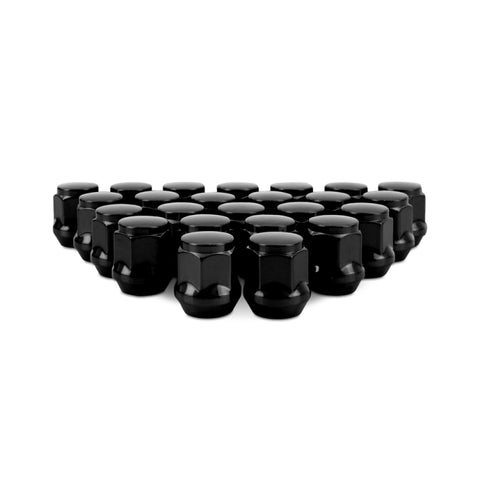 Mishimoto Steel Acorn Lug Nuts M14 x 1.5 - 24pc Set - Black - MMLG-AC1415-24BK