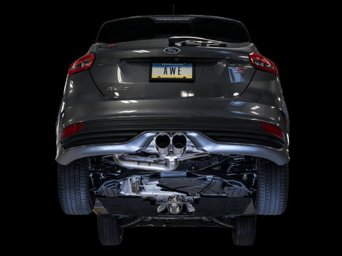 AWE Tuning Ford Focus ST Track Edition Cat-back Exhaust - Chrome Silver Tips - 3020-32034