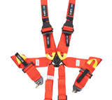 NRG FIA 6pt 2in. Shoulder Belt for HANS Device/ Rotary Cam Lock Buckle/ 3in. Waist Belt - Red - SBH-HRS6PCRD