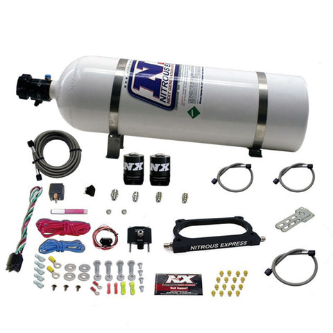 Nitrous Express 07-14 Ford Mustang GT500 Nitrous Plate Kit (50-250HP) w/15lb Bottle - 20949-15