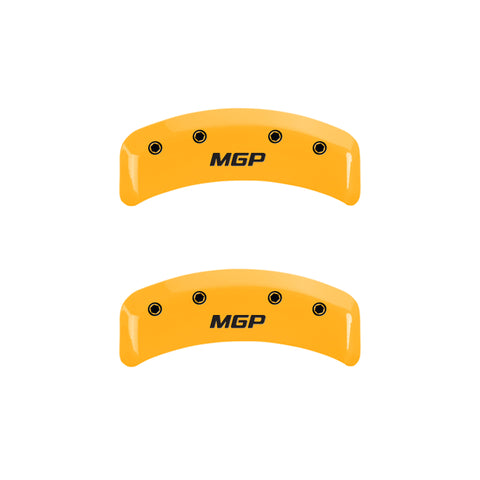 MGP 4 Caliper Covers Engraved Front & Rear MGP Yellow Finish Black Char 1997 Chevrolet Camaro - 14026SMGPYL