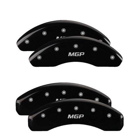 MGP Front set 2 Caliper Covers Engraved Front MGP Black finish silver ch - 16214FMGPBK