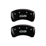 MGP 4 Caliper Covers Engraved Front Pontiac Engraved Rear G8 Black finish silver ch - 18011SPG8BK