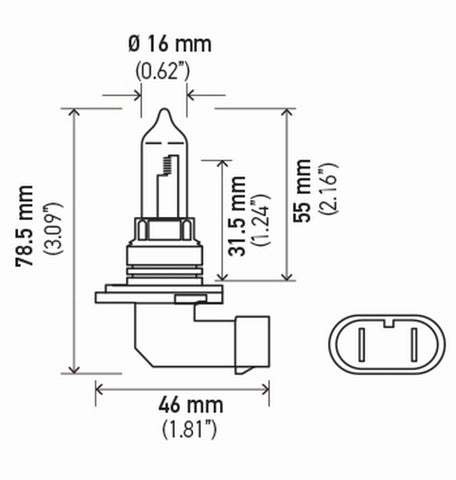 Hella HB3 9005 12V 100W P2OD T4 High Wattage Bulbs (Pair) - 9005 100WTB