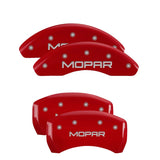MGP 4 Caliper Covers Engraved Front & Rear MOPAR Red finish silver ch - 32022SMOPRD