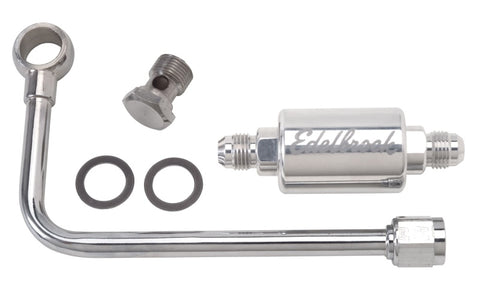 Edelbrock 3/8In Hard Fuel Line w/ -6 B-Nut and Polished Filter - 8131