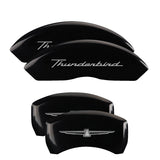 MGP 4 Caliper Covers Engrvd Front No bolts/Tbird Engrvd Rear/Tbird Emblem Blk fnsh slvr ch - 10086STDBBK