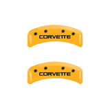 MGP 4 Caliper Covers Engraved F & R C4/Corvette Yellow Finish Black Char 1988 Chevrolet Corvette - 13013SCV4YL