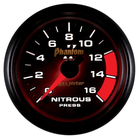 Autometer Phantom II 2-1/16in 0-1600 PSI Electrical Nitrous Pressure Gauge - 7574