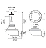 Hella Bulb H11 12V 55W PGJ19-2 T4 LONG LIFE - H11LL