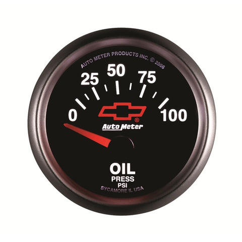 Autometer Oil Pressure 2-1/16, 0-100 PSI - Red Bowtie - 3627-00406