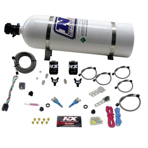 Nitrous Express Ford EFI Dual Nozzle Nitrous Kit (100-300HP) w/15lb Bottle - 20115-15