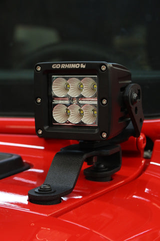 Go Rhino 18-20 Jeep Wrangler JL/JLU/Gladiator JT Light Mount - 3in Cube - 730030T