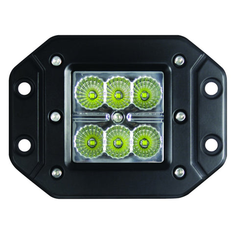 Hella Value Fit Flush Mount 3in 18W Cube Flood Beam LED Light - 357204021