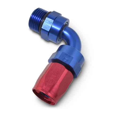 Russell Performance Hose End #6 Hose to #6 Radius Inlet Port Swivel 90 Deg Red/Blue - 612460