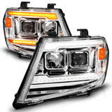 ANZO 09-20 Nissan Frontier Chrome Projector Plank Style DRL w/ Switchback & Sequential LED DRL - 111598