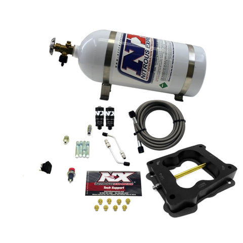 Nitrous Express Q-Jet/Holley Spread Bore Hitman Nitrous Kit (100-150-200HP) w/10lb Bottle - 40080-10